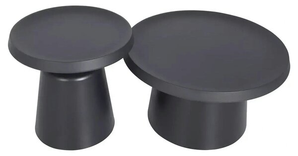 Set 2 masute cafea RODOS, negru mat, metal