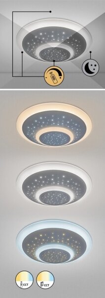 Rabalux - Plafonieră LED dimabilă, 47 W, 230 V, 3000-6000 K, cu telecomandă