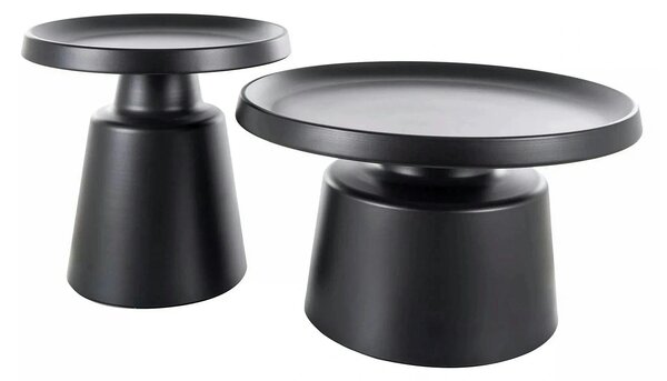 Set 2 masute cafea RODOS, negru mat, metal