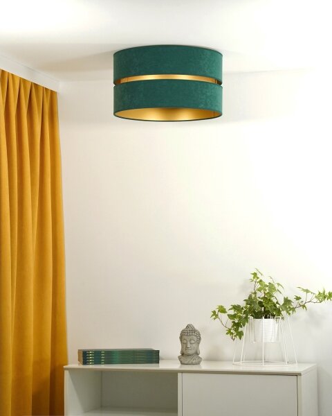 Plafonieră Duolla DUO 1xE27/40W/230V d. 40 cm verde/auriu