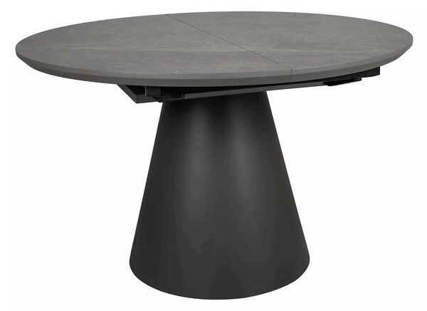 Masa extensibila ANGEL II, gri cu efect de marmura/negru, 120/160x120x