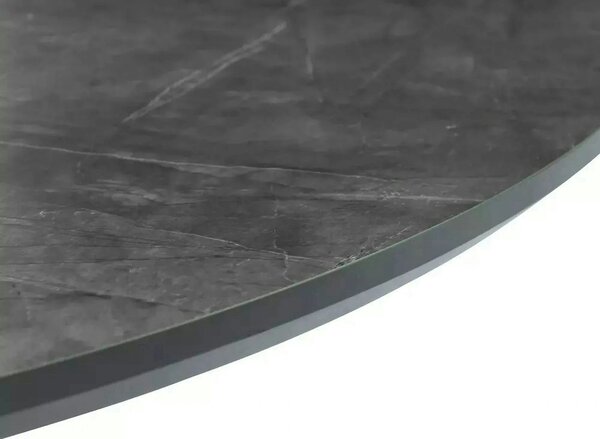 Masa extensibila ANGEL II, gri cu efect de marmura/negru, 120/160x120x