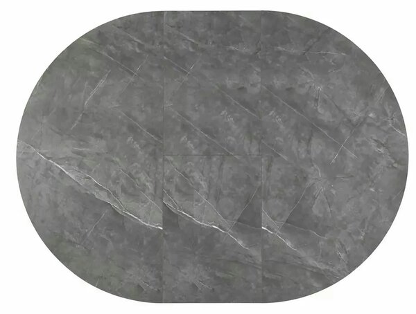 Masa extensibila ANGEL II, gri cu efect de marmura/negru, 120/160x120x