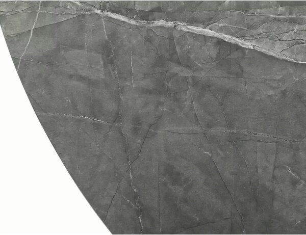 Masa extensibila ANGEL II, gri cu efect de marmura/negru, 120/160x120x