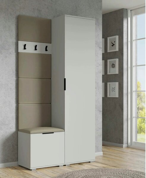 Dulap CLIF SL-50, stejar artisan/alb, PAL laminat, cu o usa, 50x38x203
