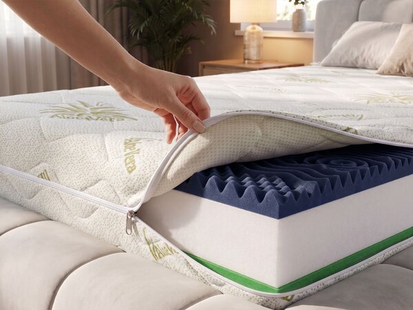 Saltea cu arcuri de tip pachet Ellie 80x200 - husă Aloe Vera