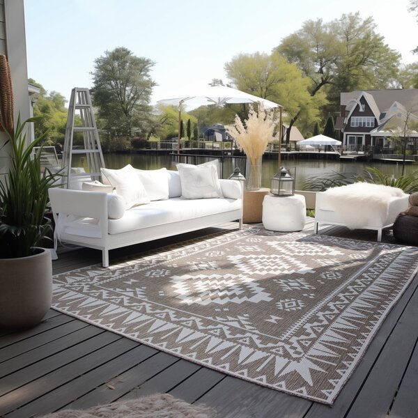 Covor de exterior maro/crem 80x150 cm Gemini – Elle Decoration