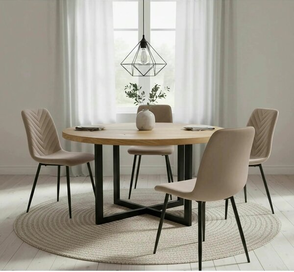Scaun DAREN, bej inchis - Bluvel 40, stofa catifelata/metal, 45x39x91