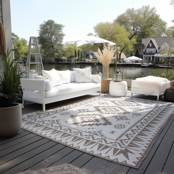 Covor de exterior maro/crem 80x150 cm Gemini – Elle Decoration