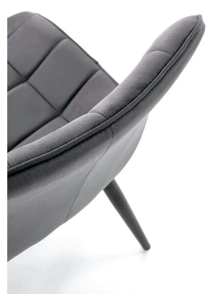 Scaun K580, gri - HLR 21, stofa catifelata/otel, 51x61x85 cm