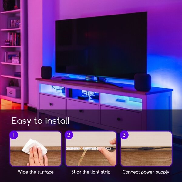 Bandă LED RGB dimabilă Aigostar 3m LED/24W/12/230V IP65 + telecomandă