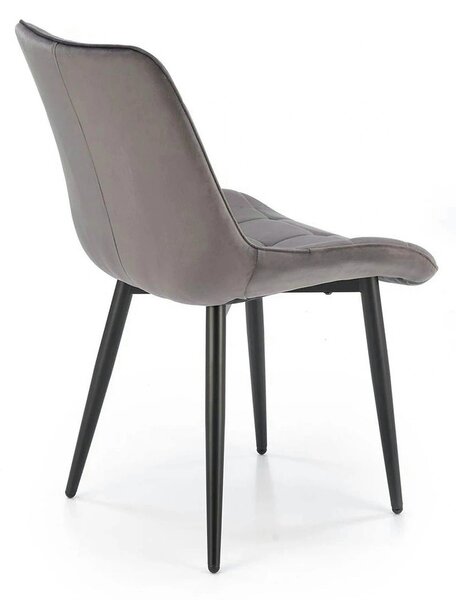 Scaun K580, gri - HLR 21, stofa catifelata/otel, 51x61x85 cm