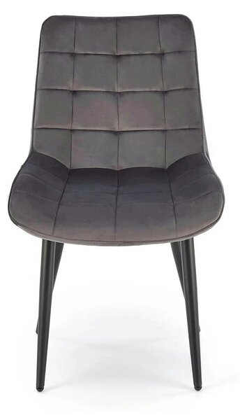 Scaun K580, gri - HLR 21, stofa catifelata/otel, 51x61x85 cm