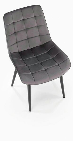 Scaun K580, gri - HLR 21, stofa catifelata/otel, 51x61x85 cm