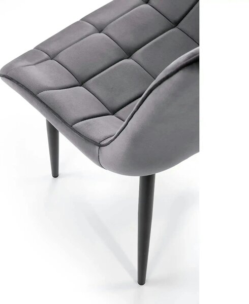 Scaun K580, gri - HLR 21, stofa catifelata/otel, 51x61x85 cm
