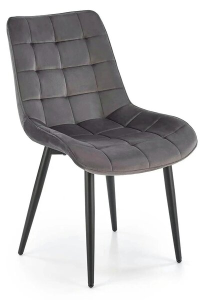 Scaun K580, gri - HLR 21, stofa catifelata/otel, 51x61x85 cm