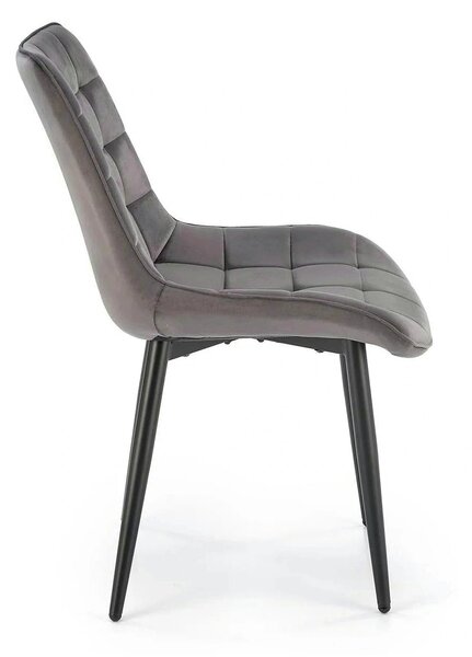 Scaun K580, gri - HLR 21, stofa catifelata/otel, 51x61x85 cm