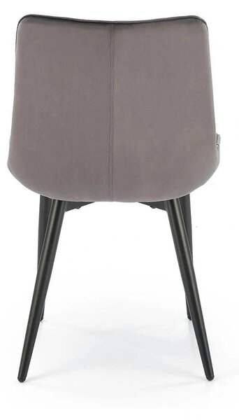 Scaun K580, gri - HLR 21, stofa catifelata/otel, 51x61x85 cm