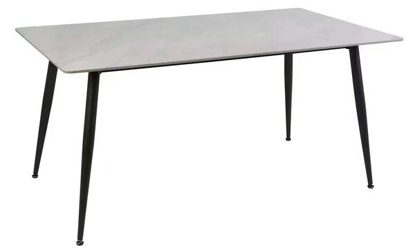 Masa RION, gri cu efect de marmura, ceramica/metal, 130x70x76 cm