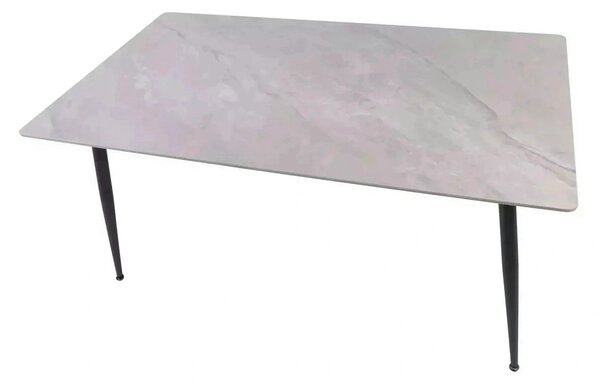 Masa RION, gri cu efect de marmura, ceramica/metal, 130x70x76 cm