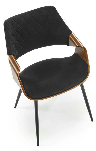 Scaun K586, negru - Bluvel 19, stofa catifelata/placaj indoit, 56x55x7