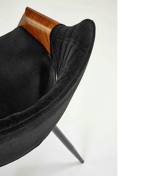 Scaun K586, negru - Bluvel 19, stofa catifelata/placaj indoit, 56x55x7