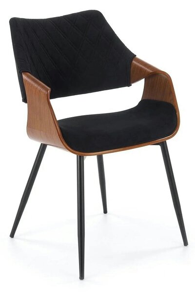 Scaun K586, negru - Bluvel 19, stofa catifelata/placaj indoit, 56x55x7