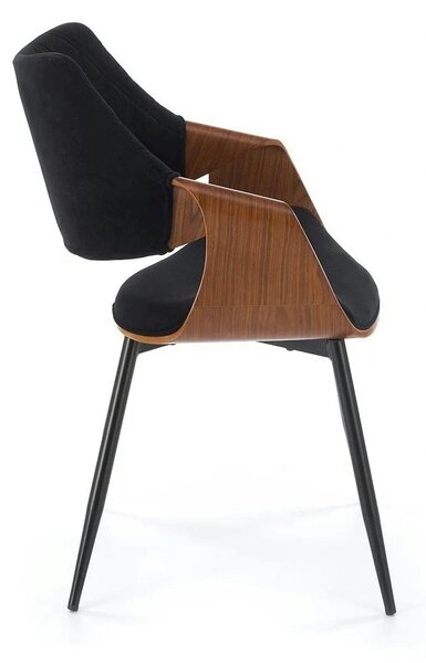 Scaun K586, negru - Bluvel 19, stofa catifelata/placaj indoit, 56x55x7
