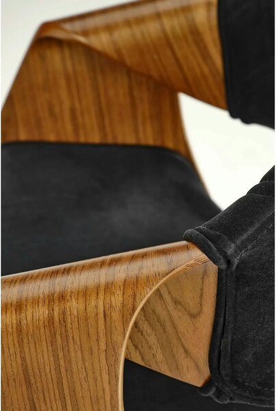 Scaun K586, negru - Bluvel 19, stofa catifelata/placaj indoit, 56x55x7