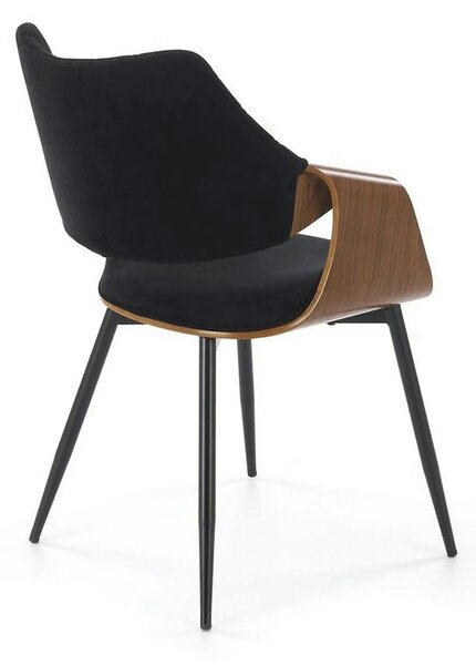 Scaun K586, negru - Bluvel 19, stofa catifelata/placaj indoit, 56x55x7