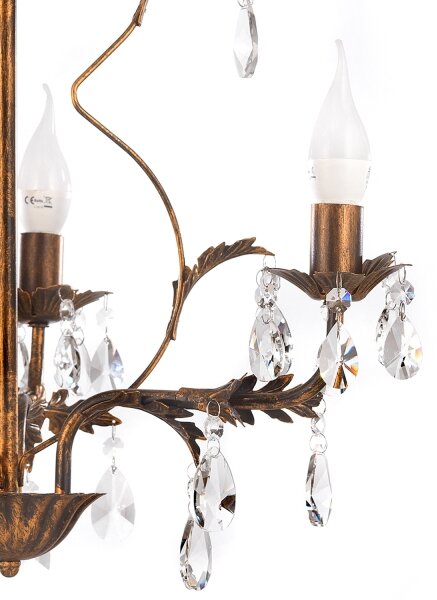 Lustră pe lanț TERESA 3xE14/6W/230V bronz ONLI