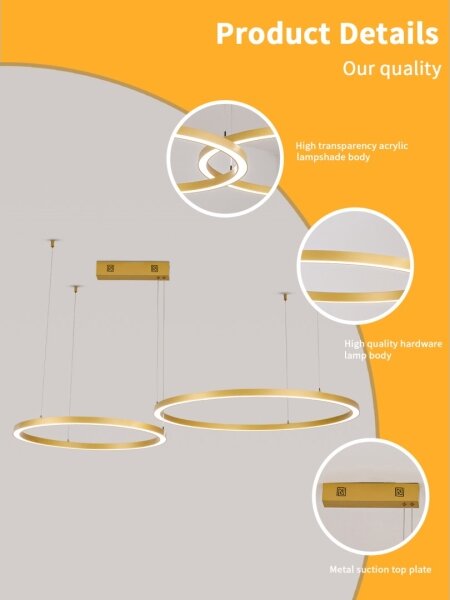 Lustră LED dimabilă Immax NEO 07218L FINO 93W/230V 60/80 cm auriu Tuya + telecomandă