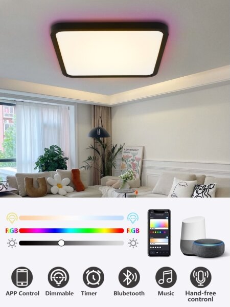 Immax NEO 07167-B40-LED RGBCCT Lampă dimabilă 50W/230V Wi-Fi Tuya negru+DO