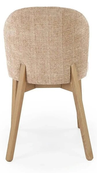 Scaun BASSO, bej - Cremona 14/nuc, stofa catifelata/lemn, 48x56x86 cm