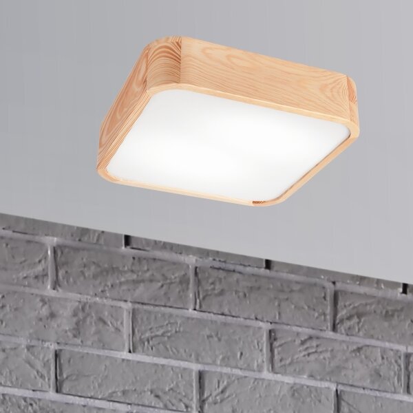 Plafonieră OAK SQUARE 2xE27/15W/230V 35x35 cm stejar