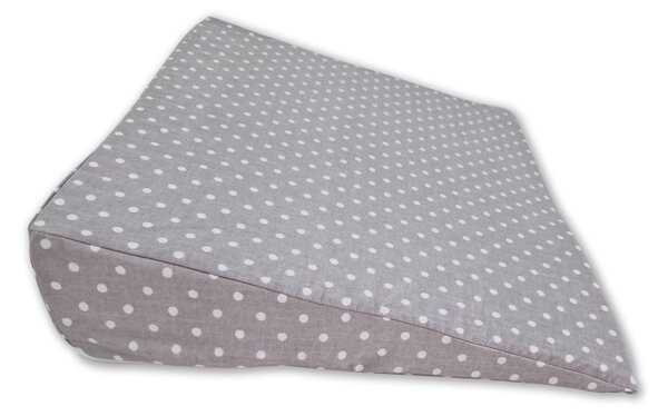 Perna antireflux cu husa bumbac detasabila 30x38 cm Kidizi Grey Dots