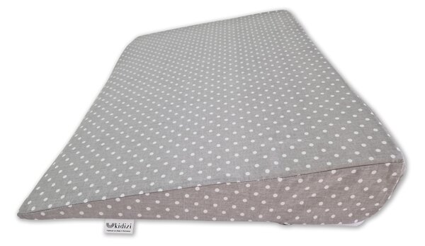 Perna antireflux cu husa detasabila bumbac 40x59 cm Kidizi Grey Dots