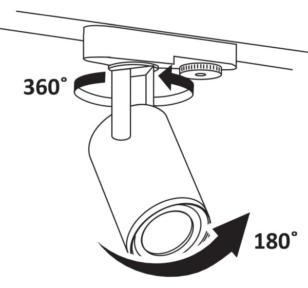 Spot pentru sistem de șină MINOR 3xGU10/10W/230V + 1 m sistem de șină
