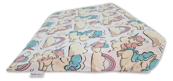 Perna antireflux cu husa detasabila bumbac 40x59 cm Kidizi Beige Unicorn