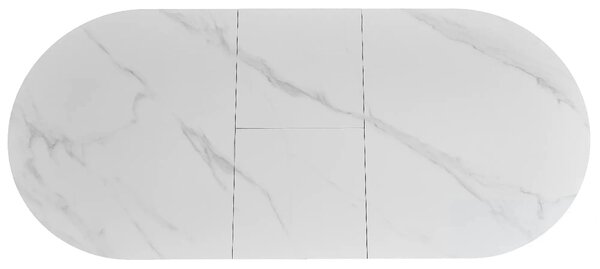 Masa extensibila pentru sufragerie GASTON, alb/negru, ceramica/metal
