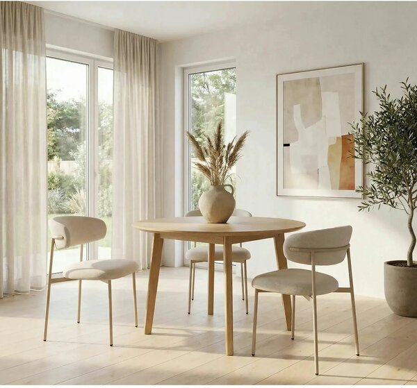 Scaun ELTON, bej deschis - Brego 22/casmir, stofa clasica/metal, 56x46