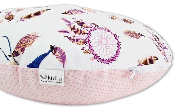 Perna pentru alaptare multifunctionala 3 in 1 Kidizi Celia Swallows, poate fi utilizat ca si suport tummy time si fotoliu bebe