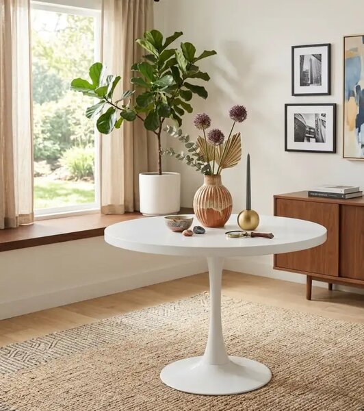 Masa fixa rotunda 80 cm Lira,alb