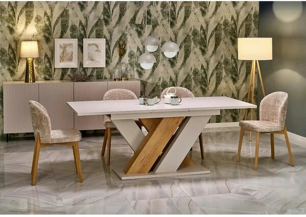 Masa moderna bucatarie BRANDON, casmir/stejar, PAL laminat, 160/200x90