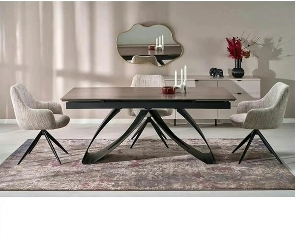 Scaun K564, bej/negru, stofa clasica/otel, 60x63x87 cm