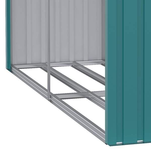 Outsunny Magazie de Depozitare a Buștenilor, Casă pentru Lemne de Foc din Otel Galvanizat cu Podea Înălțată, 240x86x160 cm, Verde | Aosom Romania