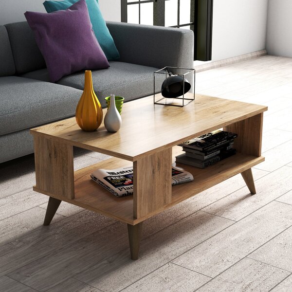Masuta cafea 616TNM1402, stejar, PAL melaminat/plastic, 90x52x40 cm
