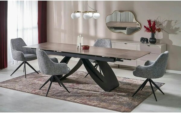 Scaun K564, gri/negru, stofa clasica/metal, 60x63x87 cm
