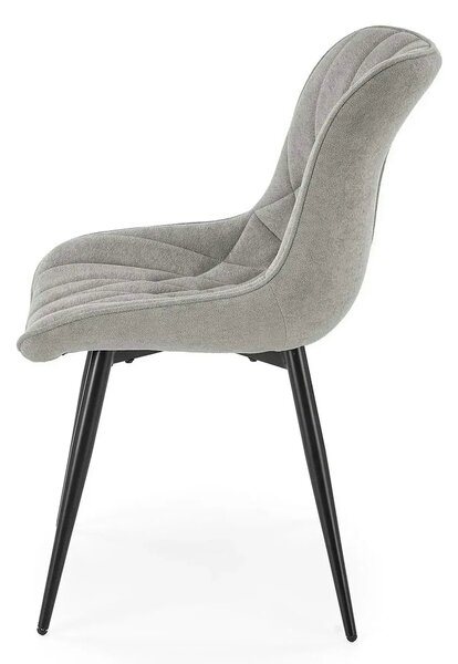 Scaun K567, gri - Havana 15, stofa catifelata/otel, 47x63x85 cm