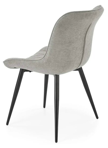 Scaun K567, gri - Havana 15, stofa catifelata/otel, 47x63x85 cm